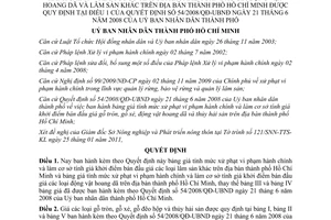 Quyết định 10/2011/QĐ-UBND thay thế Bảng III và Bảng IV Bảng giá tính