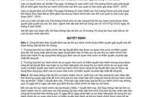 Quyết định 268/QĐ-UBND công bố bộ thủ tục hành chính