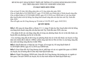 Quyết định 04/2011/QĐ-UBND bổ sung quy hoạch phát triển hệ thống cửa hàng