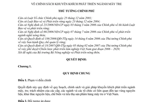 Quyết định 11/2011/QĐ-TTg chính sách khuyến khích phát triển ngành mây tre