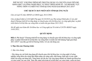 Quyết định 256/QĐ-UBND 2011 ứng dụng chuyển giao tiến bộ khoa học phát triển kinh tế Quãng Ngãi