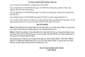 Quyết định số 06/2011/QĐ-UBND nhiệm vụ quyền hạn cơ cấu tổ chức bộ máy Lào Cai