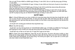 Quyết định 08/2011/QĐ-UBND công bố Bảng giá ca xe máy và thiết bị thi công