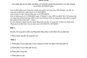 Pháp lệnh sửa đổi Pháp lệnh Thẩm phán và Hội thẩm Tòa án nhân dân