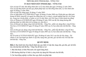 Quyết định 08/2011/QĐ-UBND cấp nhà, hạng nhà, giá nhà, giá vật kiến trúc