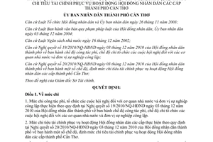 Quyết định 10/2011/QĐ-UBND chế độ chi hội nghị và chi hoạt động của HĐND