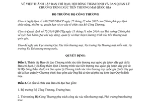 Quyết định 0801/QĐ-BCT ban chỉ đạo hội đồng thẩm định ban quản lý xúc tiến thương mại quốc gia 2015