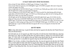 Quyết định 535/2011/QĐ-UBND  danh mục giá tối thiểu tính thuế tài nguyên