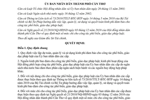 Quyết định 09/2011/QĐ-UBND kinh phí công tác phổ biến giáo dục pháp luật Cần Thơ