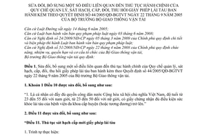 Thông tư 04/2011/TT-BGTVT sửa đổi thủ tục hành chính