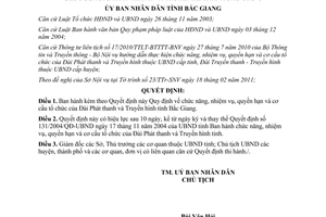 Quyết định số 58/2011/QĐ-UBND chức năng nhiệm vụ quyền hạn phát thanh Bắc Giang