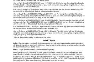 Quyết định 334/QĐ-BTC quy chế quản lý và quy trình nghiệp vụ