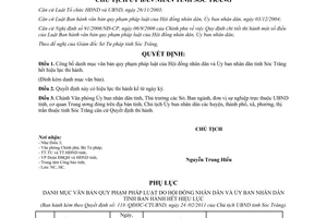 Quyết định 118/QĐHC-CTUBND  công bố danh mục văn bản quy phạm pháp luật