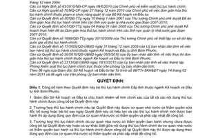 Quyết định 09/2011/QĐ-UBND công bố bộ thủ tục hành chính Cấp tỉnh