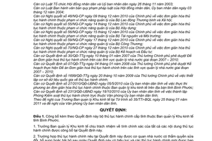 Quyết định 11/2011/QĐ-UBND công bố bộ thủ tục hành chính cấp tỉnh