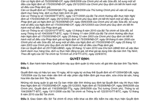 Quyết định 06/2011/QĐ-UBND quản lý nhà nước giá