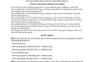 Quyết định 397/QĐ-UBND đơn giá thuê đất giá cho thuê hạ tầng