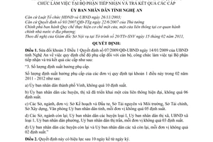 Quyết định 12/2011/QĐ-UBND sửa đổi Quyết định 07/2009/QĐ-UBND