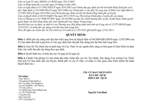 Quyết định 02/2011/QĐ-UBND miễn phí xây dựng trên địa bàn tỉnh Lạng Sơn