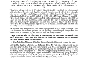 Chỉ thị 08/2011/CT-UBND giải pháp chủ yếu tập trung kiềm chế lạm phát