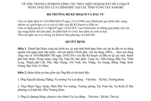 Quyết định 269/QĐ-BKHĐT thành lập Đoàn công tác thực hiện Nghị quyết 11