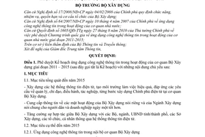 Quyết định 212/QĐ-BXD phê duyệt Kế hoạch ứng dụng công nghệ thông tin