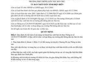 Quyết định 06/2011/QĐ-UBND xét học sinh bán trú phổ thông dân tộc Điện Biên