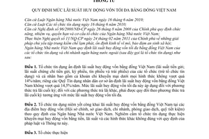 Thông tư 02/2011/TT-NHNN mức lãi suất huy động vốn tối đa bằng đồng Việt Nam