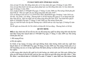 Quyết định 11/2011/QĐ-UBND  mức hỗ trợ tiền ăn cho đối tượng học nghề