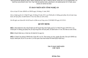 Quyết định 574/QĐ-UBND 2011 thực hiện 11/CP kiềm chế lạm phát ổn định kinh tế an sinh Nghệ An