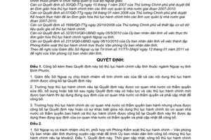 Quyết định 23/2011/QĐ-UBND công bố bộ thủ tục hành chính