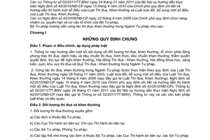 Thông tư 06/2011/TT-BTP hướng dẫn công tác thi đua, khen thưởng