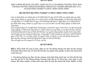 Quyết định 412/QĐ-BNN-TCCB điều chỉnh, bổ sung tổ chức, nhân sự