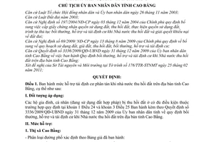 Quyết định 401/QĐ-UBND mức hỗ trợ tái định cư phân tán khi nhà nước