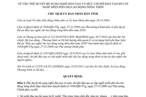 Quyết định 599/QĐ-UBND 2011 nghề đào tạo chi phí đào tạo cho lao động nông thôn