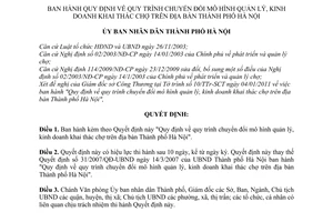 Quyết định 12/2011/QĐ-UBND  quy trình chuyển đổi mô hình quản lý, kinh doanh