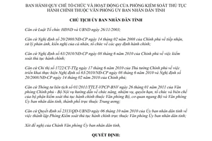 Quyết định số 516/QĐ-UBND quy chế tổ chức hoạt động Phòng Kiểm soát thủ tục hành chính Bình Phước