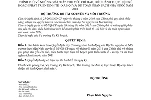 Quyết định 416/QĐ-BTNMT Chương trình hành động Bộ Tài nguyên và Môi trường