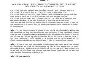 Thông tư 04/2011/TT-NHNN  áp dụng lãi suất