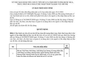 Quyết định 07/2011/QĐ-UBND  tiêu chí ưu tiên để lựa chọn đối tượng được mua