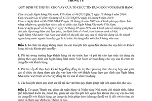 Thông tư 05/2011/TT-NHNN thu phí cho vay tổ chức tín dụng