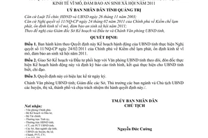 Quyết định 05/2011/QĐ-UBND Kiềm chế lạm phát, ổn định kinh tế vĩ mô