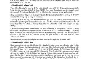 Thông báo 184/TB-DP tình hình cúm A(H1N1) biện pháp đã triển khai