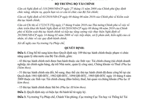 Quyết định 586/QĐ-BTC năm 2011 công bố thủ tục hành chính của bộ Tài chính