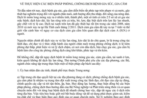 Chỉ thị 365/CT-TTg năm 2011 thực hiện biện pháp phòng, chống dịch bệnh gia súc