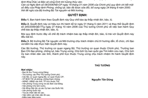 Quyết định 17/2011/QĐ-TTg Quy chế báo áp thấp nhiệt đới, bão, lũ