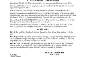 Quyết định 07/2011/QĐ-UBND Quy chế tổ chức và hoạt động của thôn và tổ dân phố