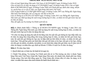 Quyết định 458/QĐ-NHNN đính chính Thông tư 04/2011/TT-NHNN