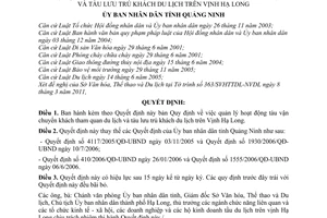Quyết định 716/2011/QĐ-UBND quản lý hoạt động tàu vận chuyển khách tham quan