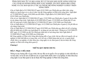 Thông tư 12/2011/TT-BNNPTNT hướng dẫn quy trình, thủ tục đầu tư